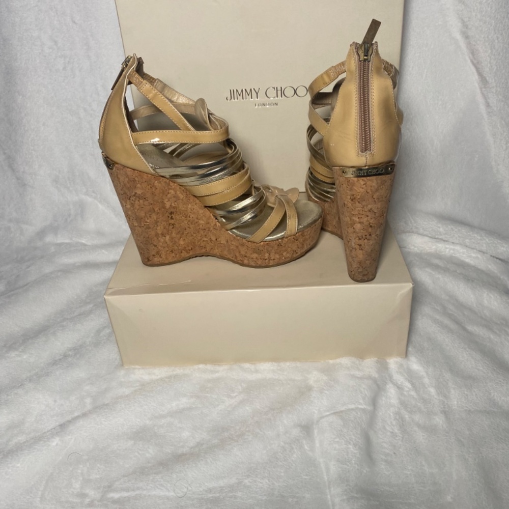 JIMMY CHOO PEAKABOO WEDGE HEELS - Picture 6 of 8